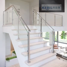 China Interior Staircase Glass Railing Stainless Steel Square Glass Balustrade manufacturer