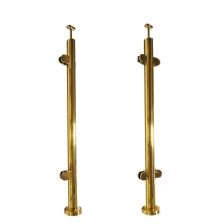 China Polished Gold Finish Stainless Steel Glass Balustrade Post manufacturer