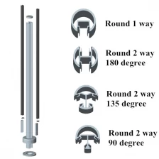 Китай Round aluminum railing post for tempered glass panel производителя