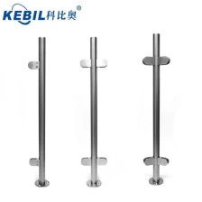 China Stainless Steel Newel Post With 90 Angles Glass Clamp Handrail Post manufacturer