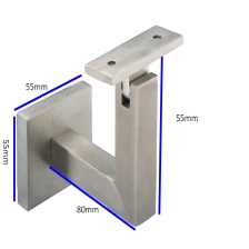 China Stainless steel square handrail bracket holder for glass railing system manufacturer