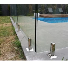 China China 1/2 "piscina de vidro sem moldura cerca com aço inoxidável mini-posto fabricante