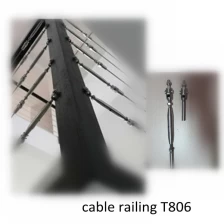 China china fábrica de trilhos de cabo de aço inoxidável direto cabo encaixe tensor T806 fabricante