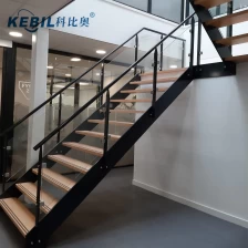 China matt black stainless steel stair glass railing design manufacturer