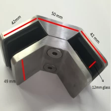 China Edelstahl 90-Grad-Coner-Glasklammer für 12mm Glas Hersteller