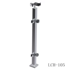 China stainless steel glass railing post square 90 degree manufacturer