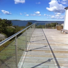 China roestvrij staal glazen balustrade, met balustrade post en leuning in ronde fabrikant