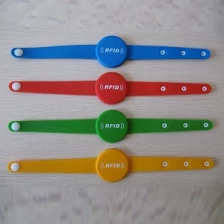 China Disposable Silicone RFID Wristband With Button manufacturer