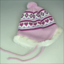 China 2013 winter knitted ear cover/flap beanie hat with wool manufacturer