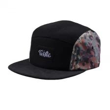 China 5 panels design logo caps custom wholesale manufacturer