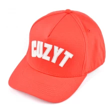 China 5 panels printed logo fitted red sports baseball caps manufacturer