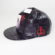 porcelana Black fitted leather snapback hat fabricante