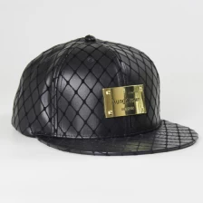 Κίνα Μαύρο δερμάτινο καπέλο Snapback τοποθετηθεί χονδρικής κατασκευαστής