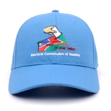 China Blue Cotton 6 Panel Baseball Peak Cap manufacturer