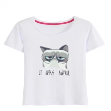 Κίνα Χαριτωμένο Cartoon Cat βαμβάκι T πουκάμισο για τις γυναίκες κατασκευαστής