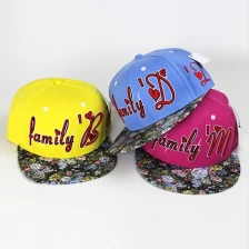 porcelana Floral plana sombrero del snapback costumbre ala fabricante