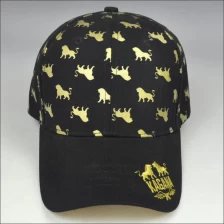 China Full gold printing baseball cap with inner lining manufacturer