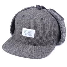 China Grey wool Snapback caps custom factory manufacturer