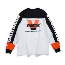 Κίνα Μακρύ μανίκι ραφές crewneck χαλαρά φούτερ με έντονα χρώματα αντίθεσης κατασκευαστής