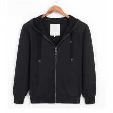 China Plain slim fit blank zip up hoodies wholesale men zip sweatshirts manufacturer