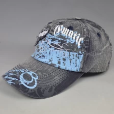 China Printing embroidery washed denim cap manufacturer