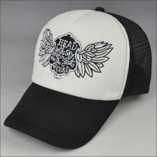 China White & black embroidered mesh caps manufacturer