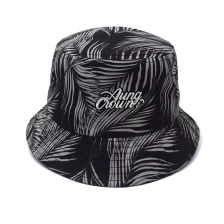 China aungcrown letters logo printing fabric bucket hats manufacturer
