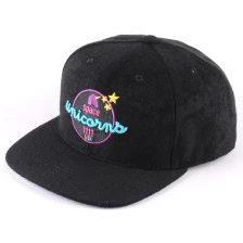 China custom black flat brim terry clothes snapback hats manufacturer