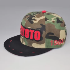 China aangepaste camo leeg piek hoed snapback cap fabrikant