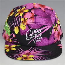 China custom floral flower 5 panel hat manufacturer