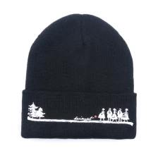 Cina cappelli invernali personalizzati con logo, cappello berretto nero in vendita produttore
