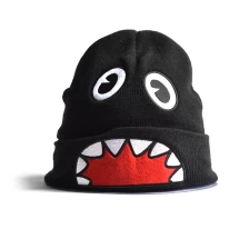 Chine logo mignon logo de bonnets d'hiver noir logo personnalisé fabricant