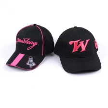 China embroidery black cotton sports baseball cap custom manufacturer