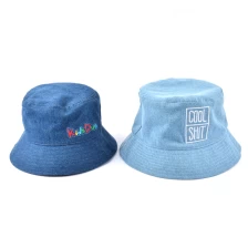 China embroidery logo denim bucket hat design factory china manufacturer