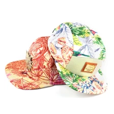 porcelana Flor impresa logo metal 6 paneles snapback tapas personalizadas fabricante