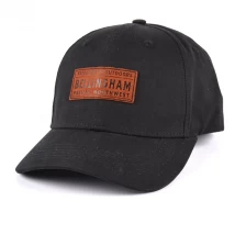 China leather letters patch baseball black caps manufacturer