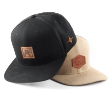 China leather logo flat brim snapback caps factory custom manufacturer