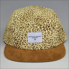 China leopardo planas brim 5 painel chapéus fabricante