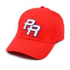China letters embroidery sports red fitted baseball hats custom manufacturer