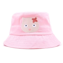 China plain embroidery pink baby bucket hats  custom manufacturer
