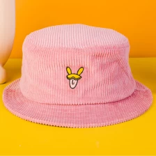 China plain vfa embroidery logo corduroy fabric bucket hats manufacturer