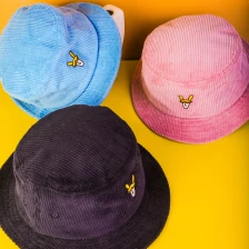 China plain vfa fashion corduroy bucket hats design logo manufacturer
