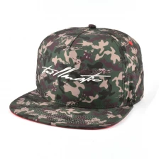 China printed camo metal patch snapback hats design manufacturer