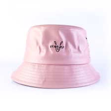 China summer plain vfa logo leather bucket hats custom manufacturer