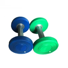 China China Hand  PU Rubber Polyurethane Weights Dumbbell Set with Rack for Sale manufacturer