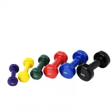 Chiny Color vinyl coated dumbbell gym fitness dumbbell hex vinyl dumbbell China manufacturer producent