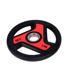 China Crossfit Weight Lifting Tri grip PU Coated Weight Plate manufacturer
