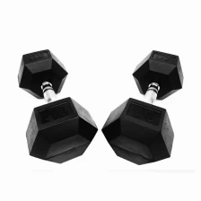 China Gym Equipment Rubber Coated Hex Dumbbell manufacturer