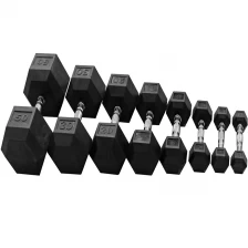 Chiny Gym equipment rubber dumbbell hexagon dumbbells manufacturer producent