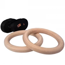 China Gymnastic ring portable birch wooden gym rings wooden gym ring manufacturer